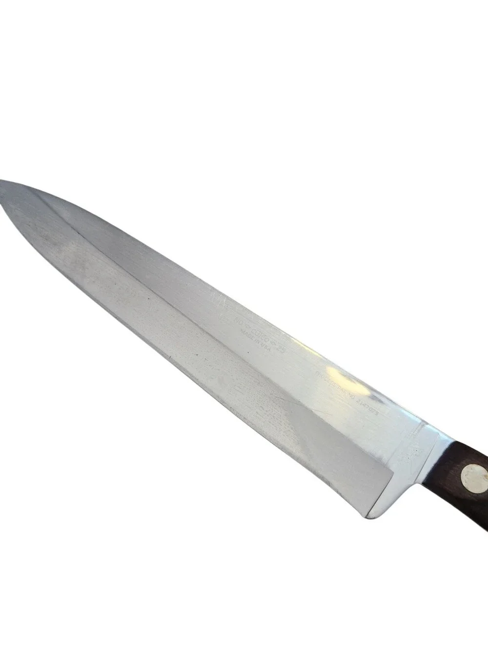 Vintage Cutco Chef's Knife No 25 Chef Brown Wood Carved Handle Sharp